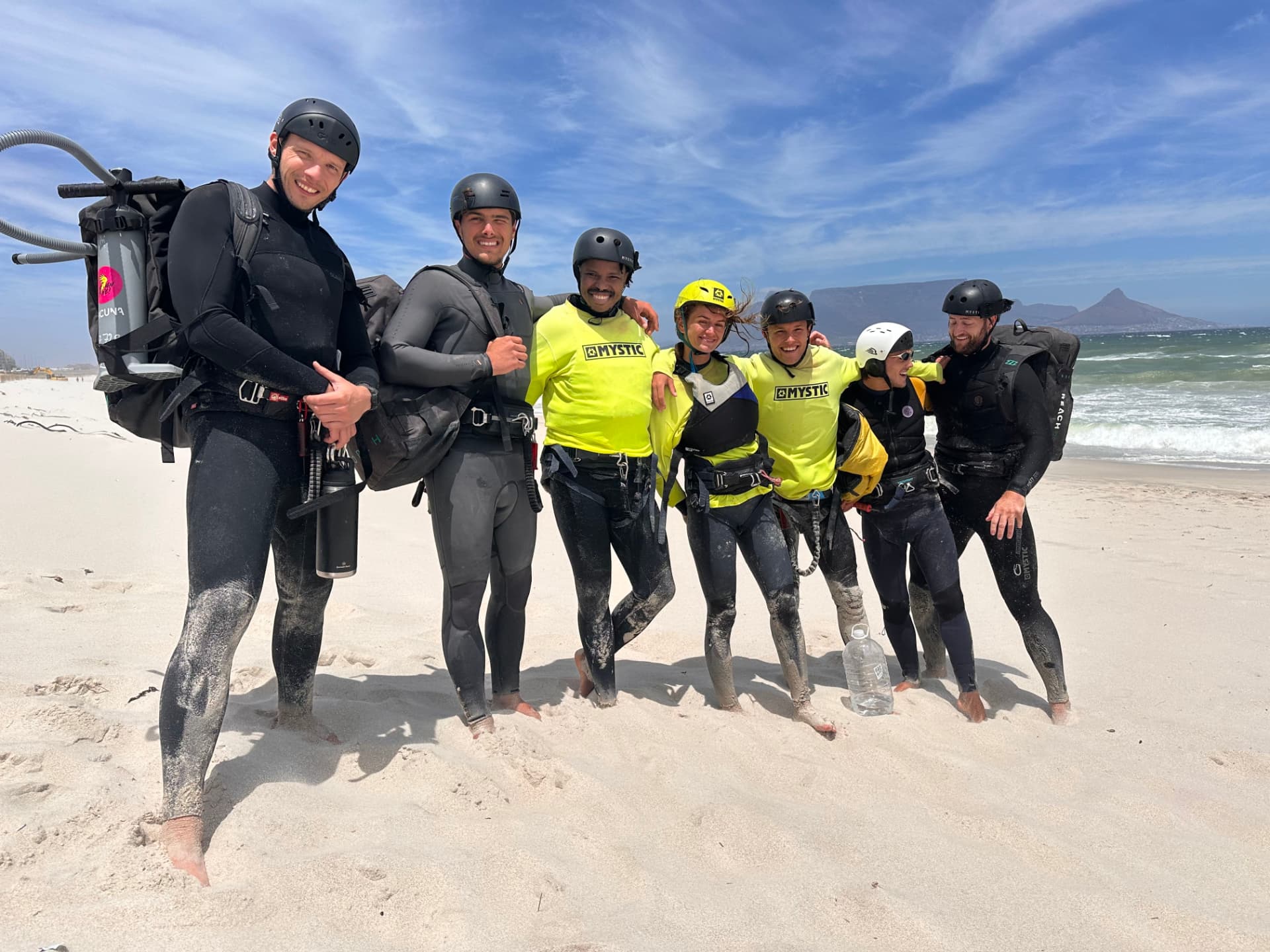 Instructor Course candidates and examiner together on the beach