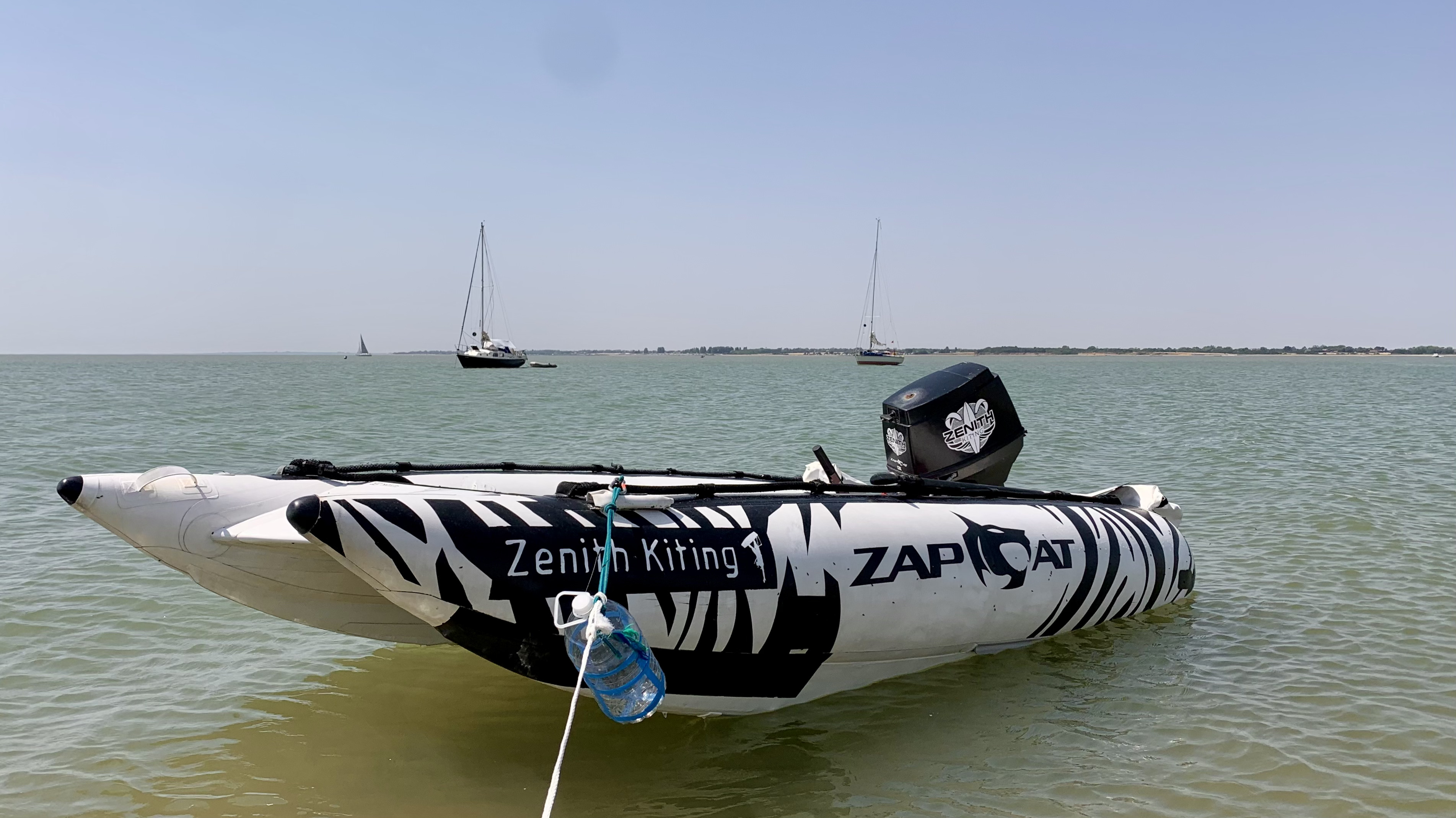 Zenith Kiting Zapcat moored off the Essex coast