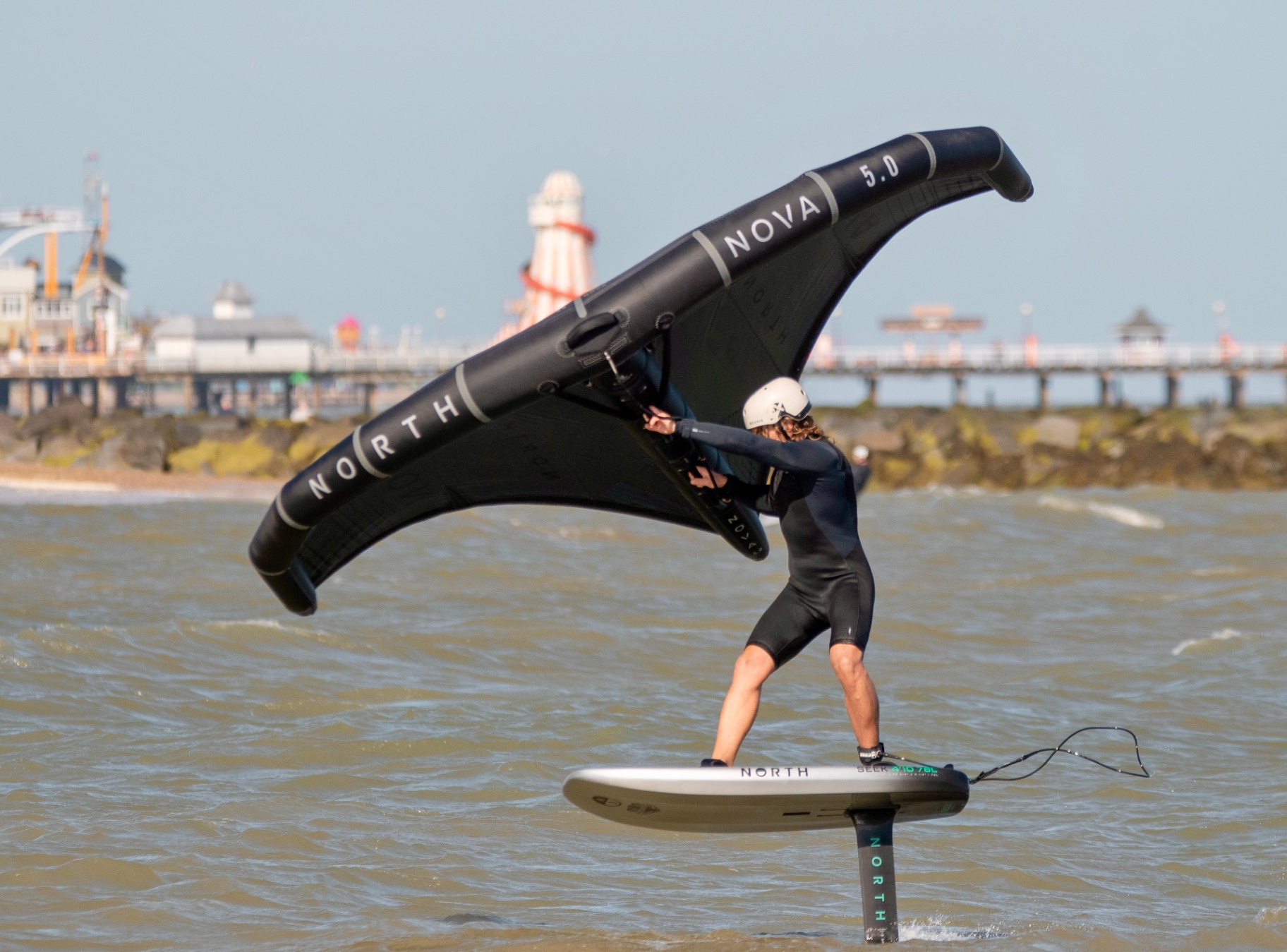 Wingfoiler on the Essex coast