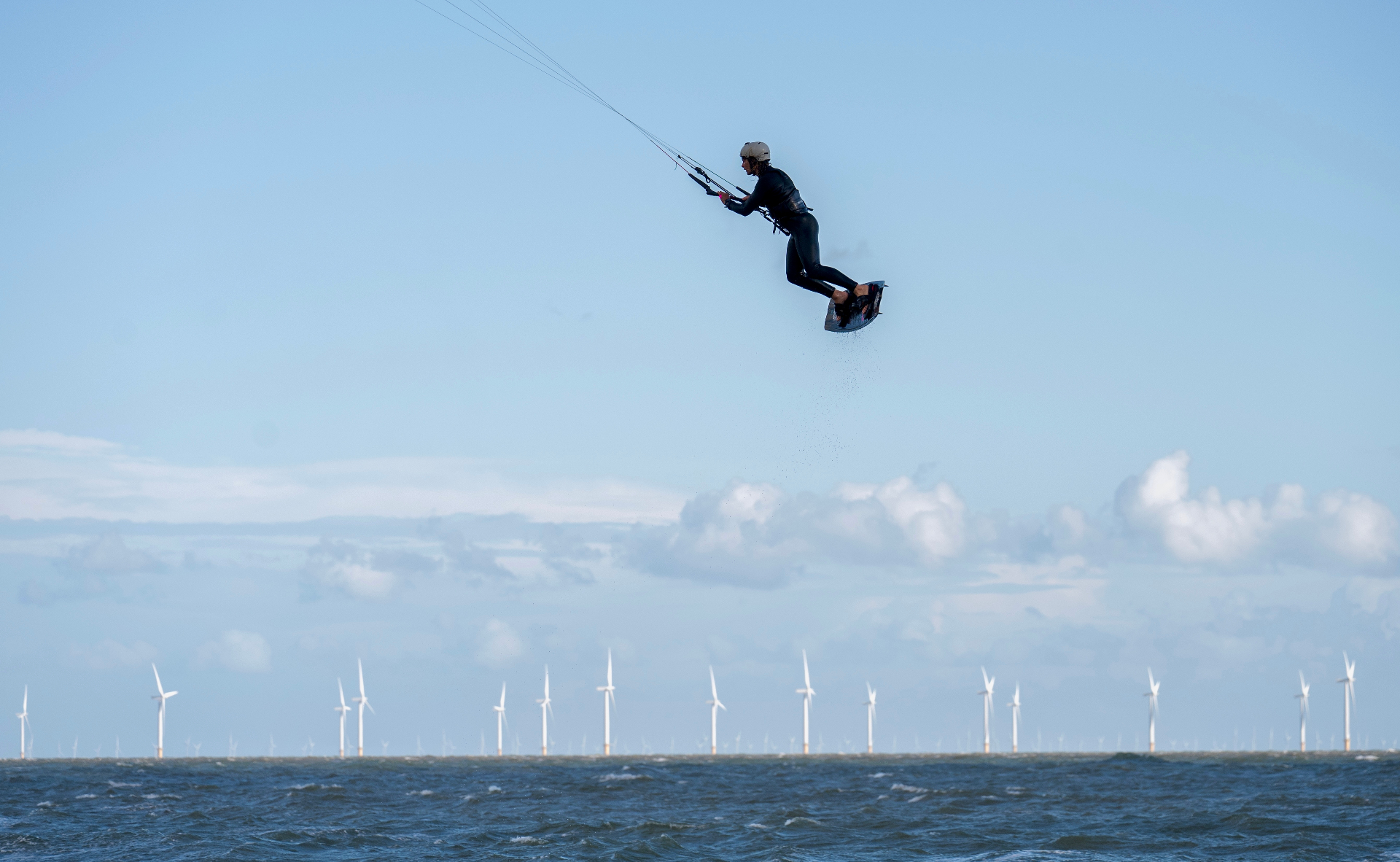 Kitesurfer at Martello Bay, Essex